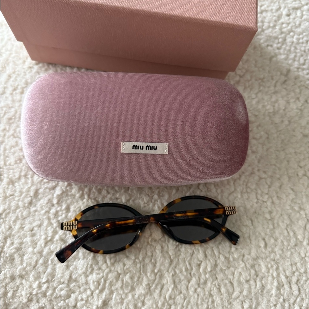 Miu Miu Brown Oval Sunglasses - Picture 6 of 6